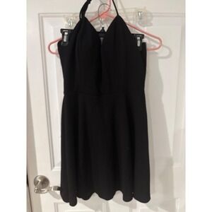 Charlotte Russe‎ Halter Mini Dress Fit and Flare Party Dress Black L